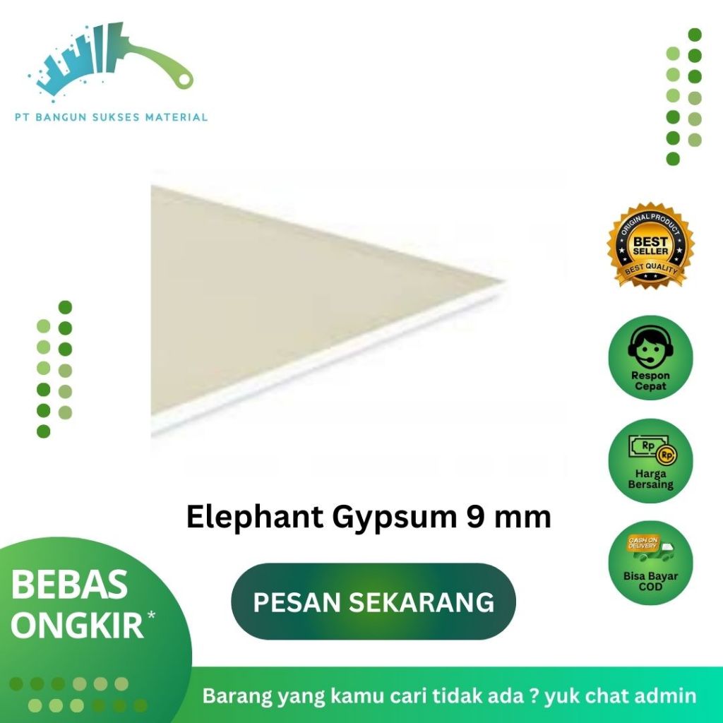 Gypsum Elephant /Gipsum Elephant 9mm / Gypsum Board / Papan Gipsum