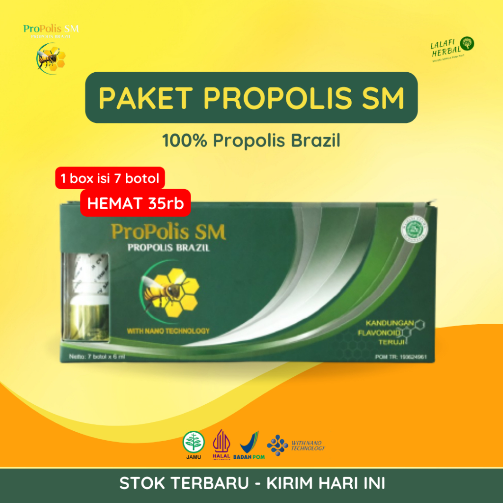 Paket 1 Box Propolis SM Asli Original Isi 7 Botol Bundling