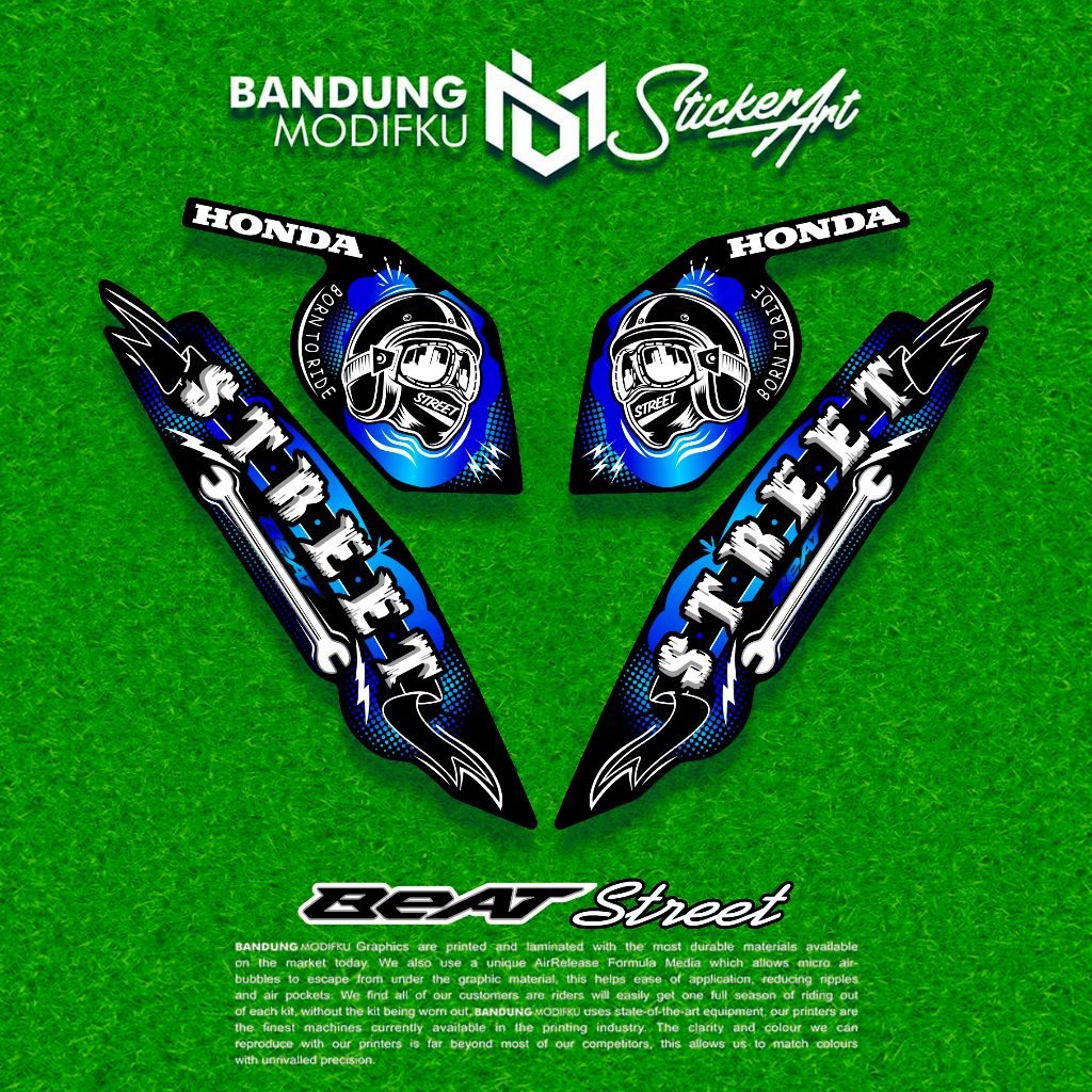 STRIPING MOTOR BEAT STREET 2023 / MOTIF 1 / BANDUNG MODIFKU / stiker decal Beat  / BANDUNG MODIFKU