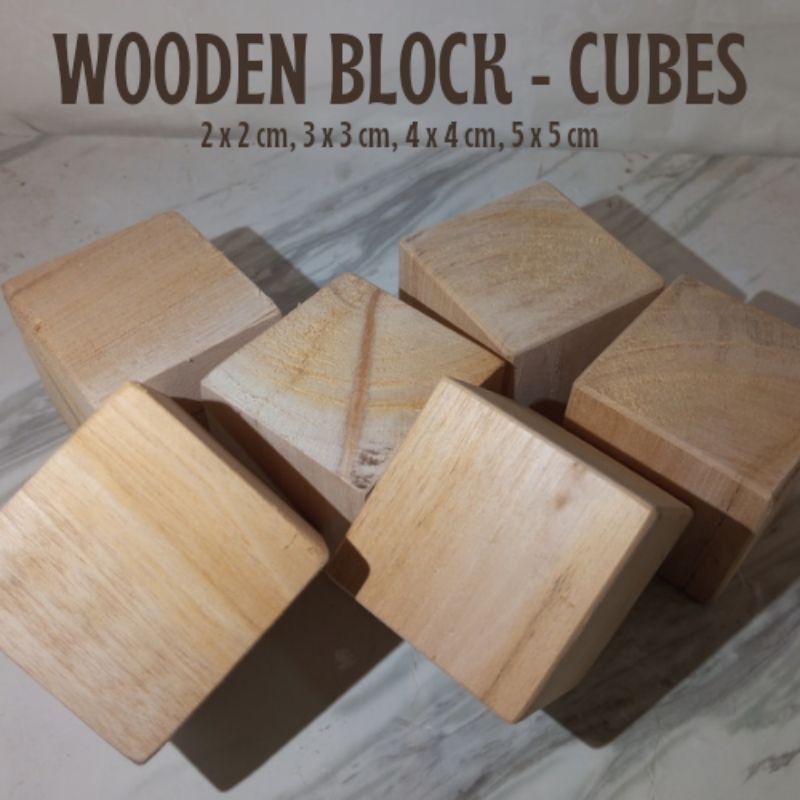 Balok kayu kubus | Dadu kayu ukuran 6x6x6 cm