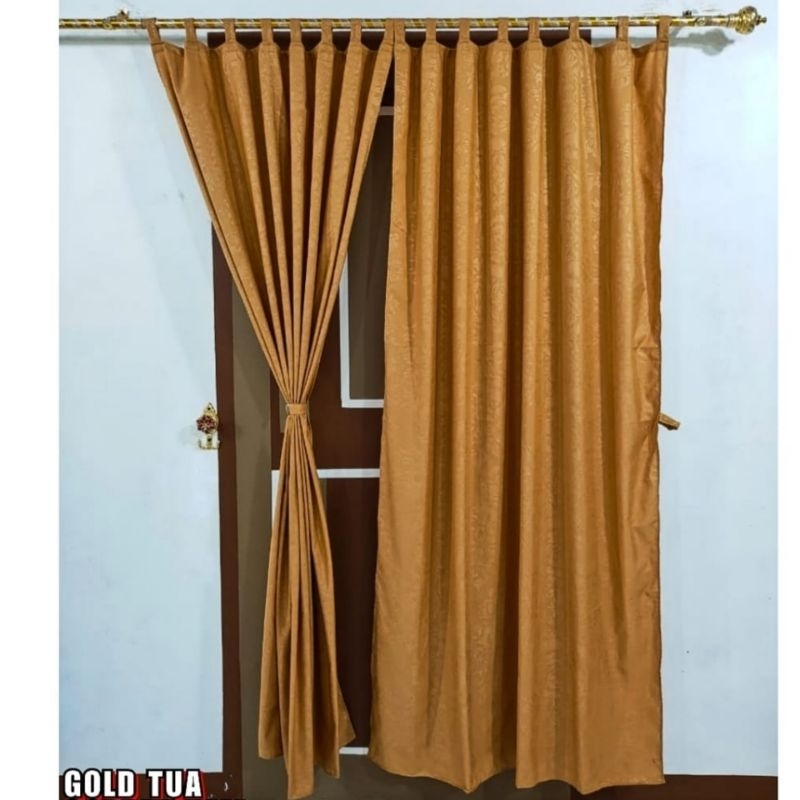 Gorden Pintu Gorden Jendela Embos Gold