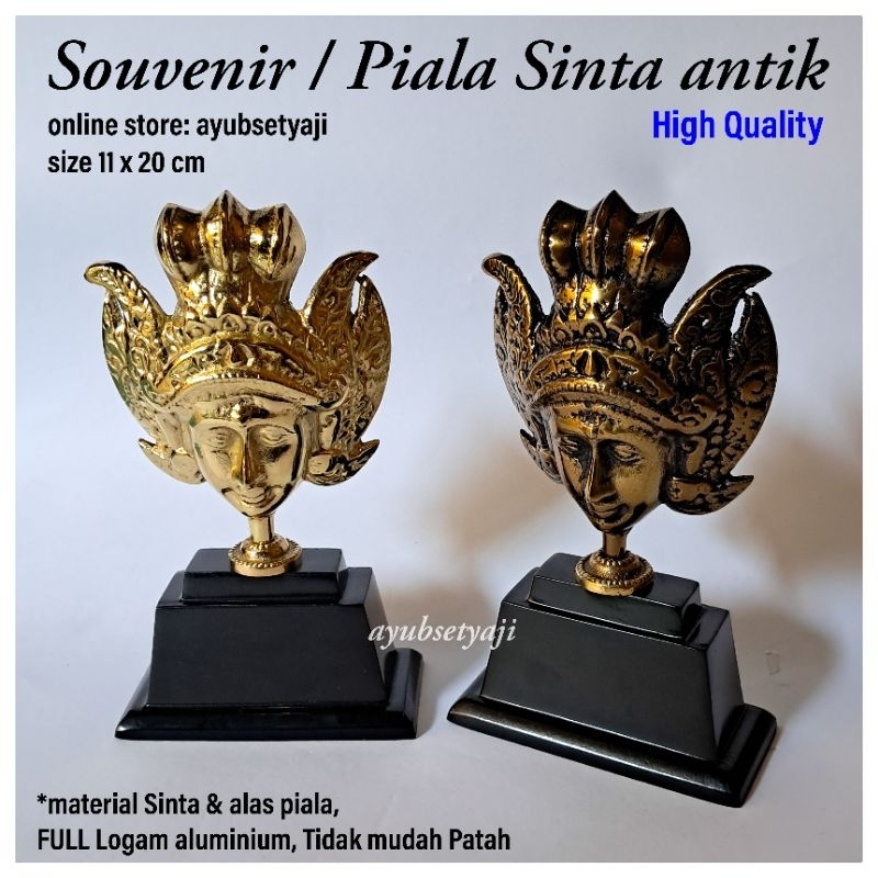 Souvenir Piala SINTA Logam antik ukir Dekorasi HOTEL Patung Wayang Shinta Pajangan Lemari Hiasan Mej