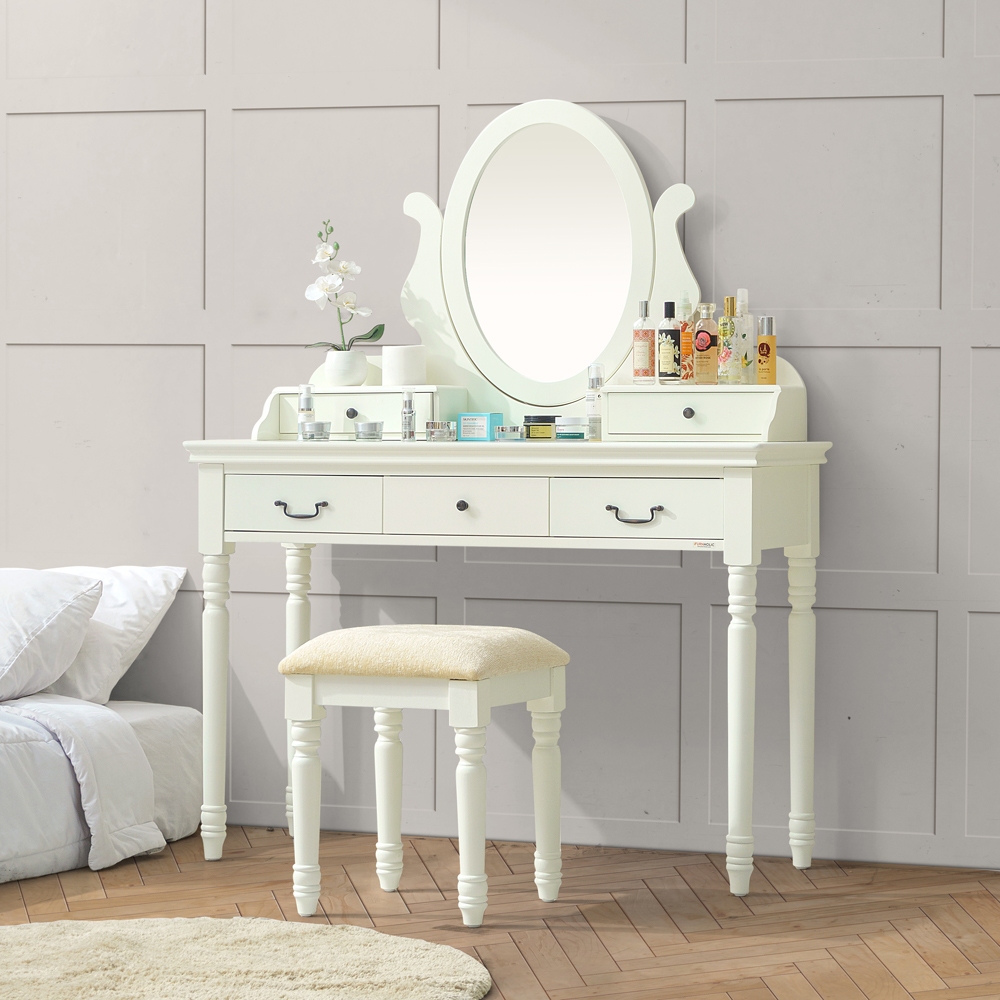 IFURNHOLIC Madelyn Premium Console Sets | Meja Rias Klasik Aesthetic + Kursi Stool | Meja Make Up