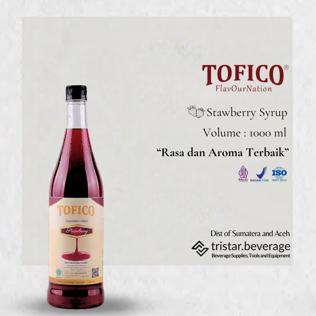 

TERLARIS - Sirup Premium Rasa Stroberi / Strawberry - Tofico Syrup 1 Liter