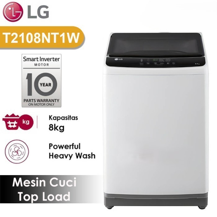 Mesin Cuci LG 1 Tabung 8 Kg T2108NT1W