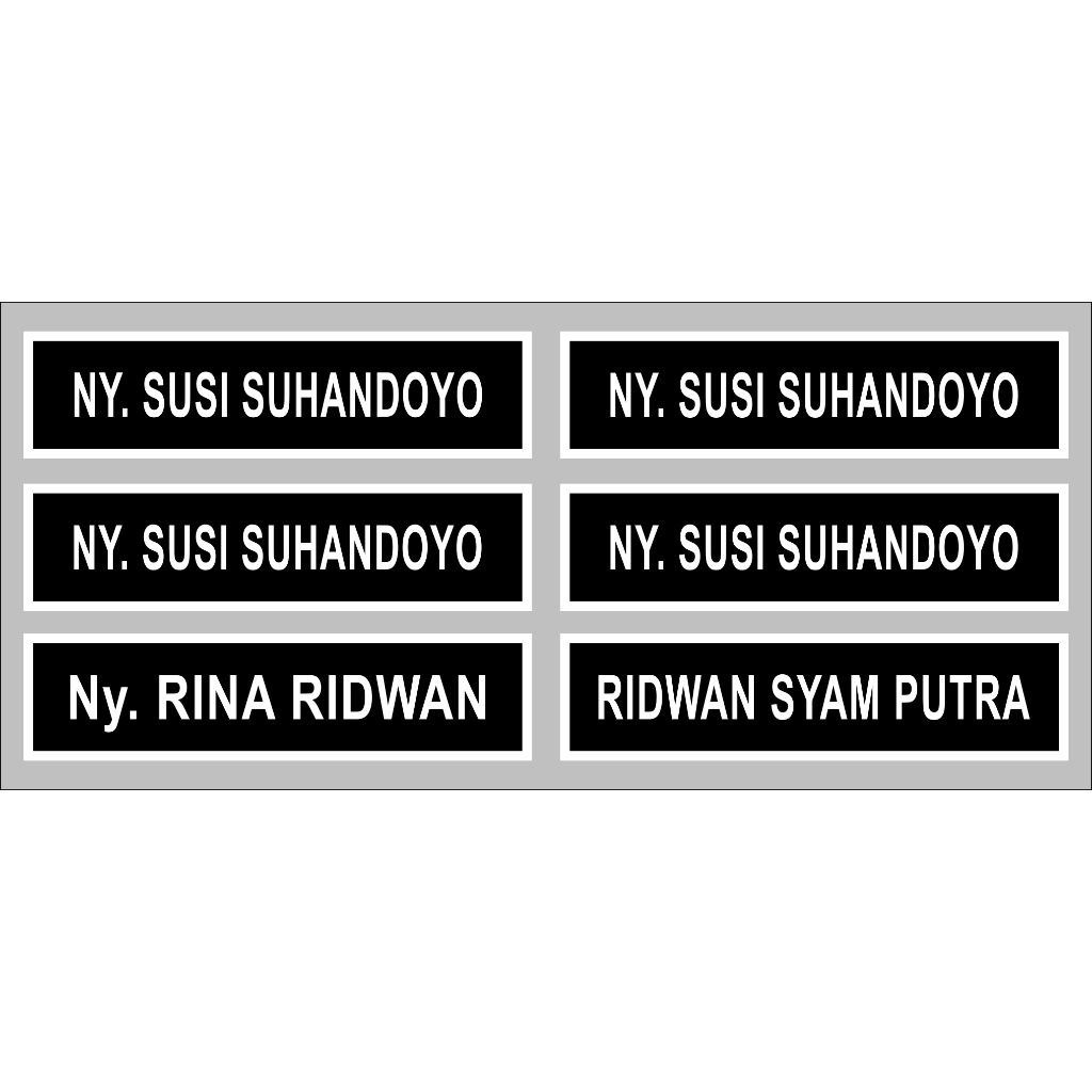 

Timbul Kaca/Resin - List Putih (Name Tag / Nama Data)