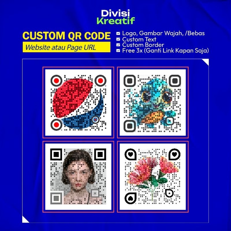 

Custom QR Code Unik l Bisa pakai gambar wajah kamu sendiri