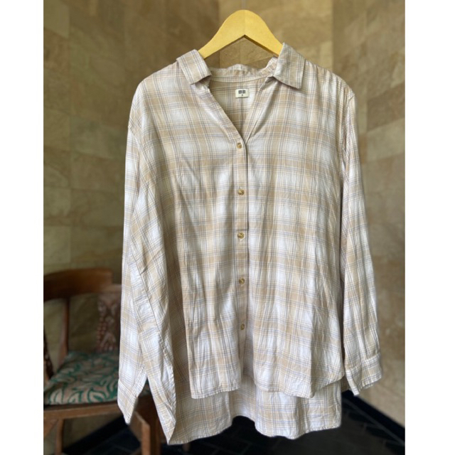 PL Flanel Uniqlo Original Cream XL