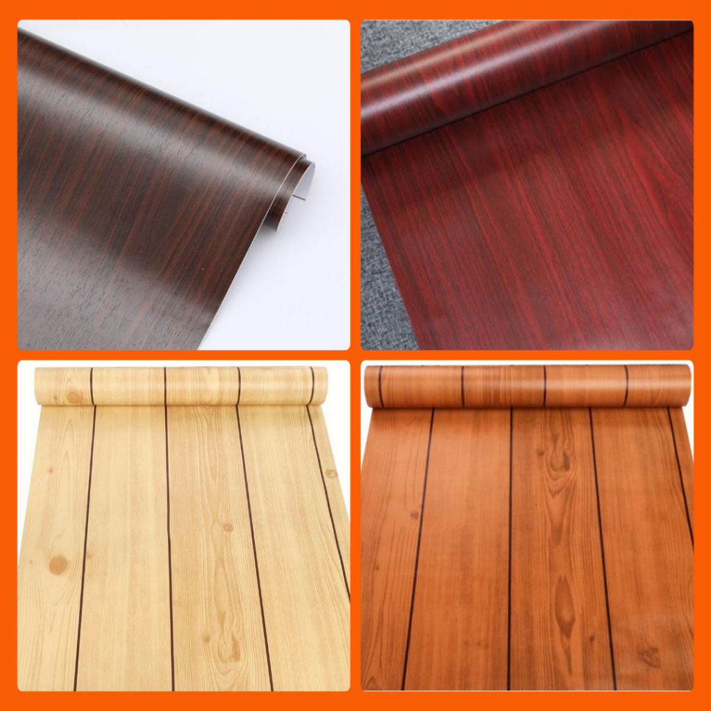 [Cod 10M] Wallpaper Dinding Motif Serat Kayu Sticker Kayu Wallpaper Meja Lemari Kayu 10 Meter