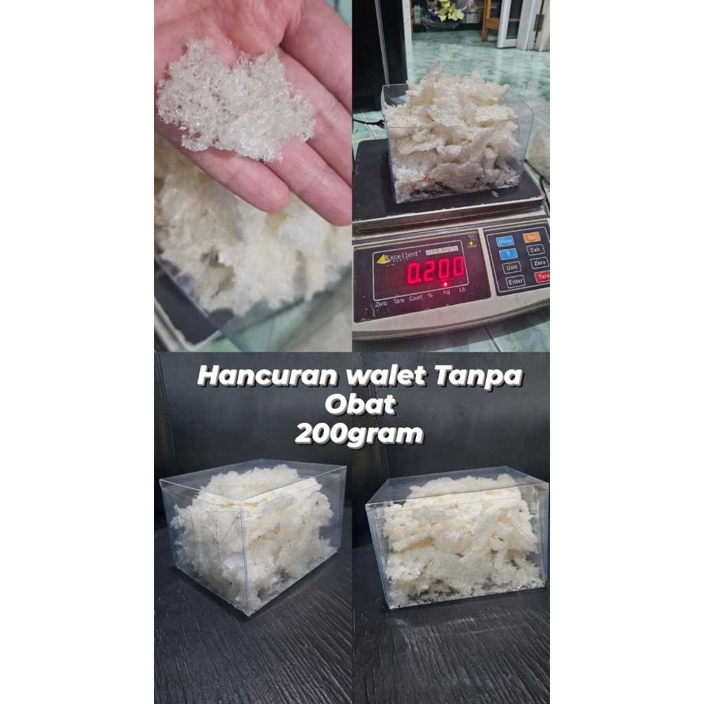

Hancuran Sarang Burung Walet Tanpa Obat 200 gram