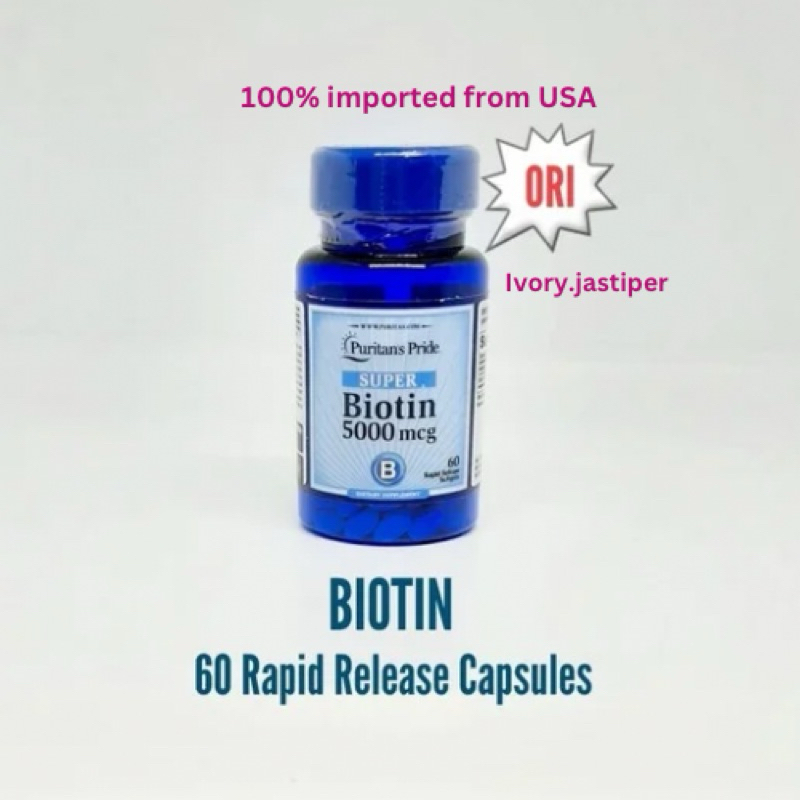Puritan’s pride Super Biotin 5000mcg, 60 softgels
