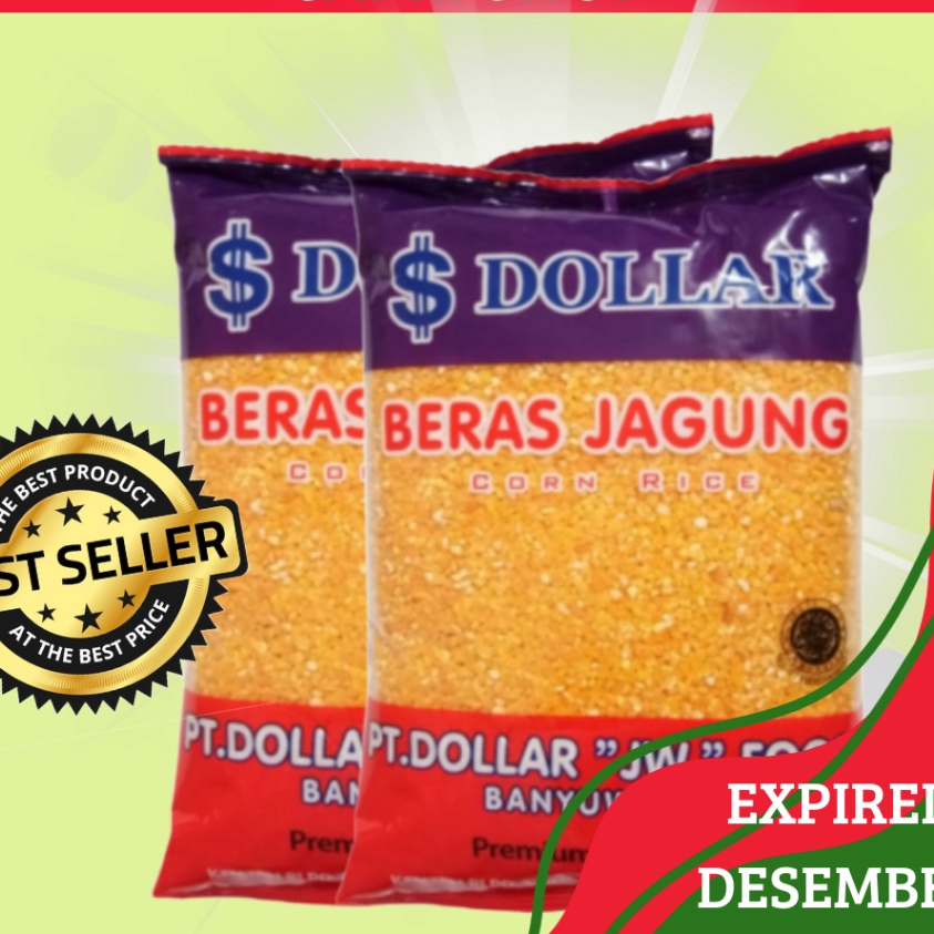 

ORIGINAL Beras Jagung DOLLAR 1 KILO isi 2 Bungkus