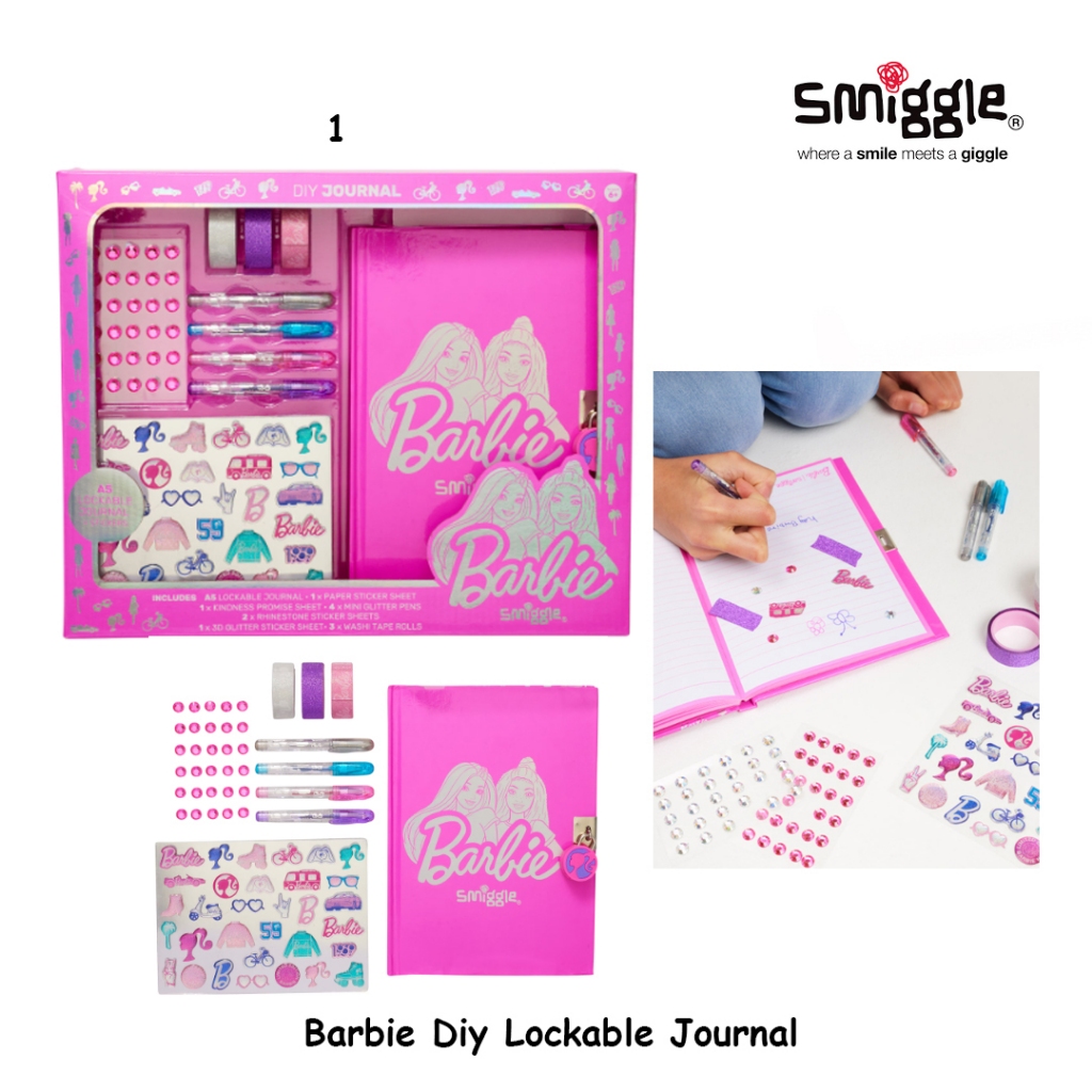

BARBIE DIY LOCKABLE JOURNAL- BUKU JURNAL BARBIE SMIGGLE 100% ORIGINAL