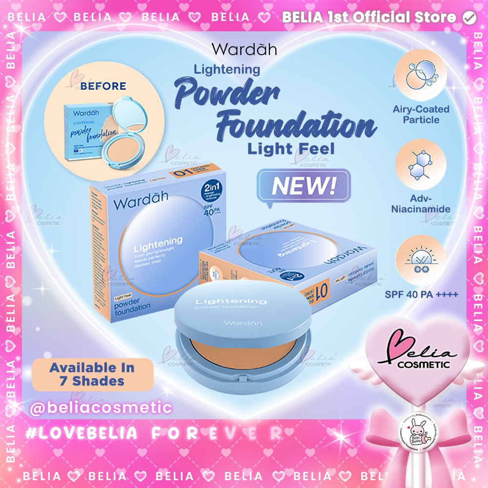 [ BELIA ] FULL SIZE & REFILL Wardah Lightening Powder Foundation Two Way Cake Light Feel ( TWC )