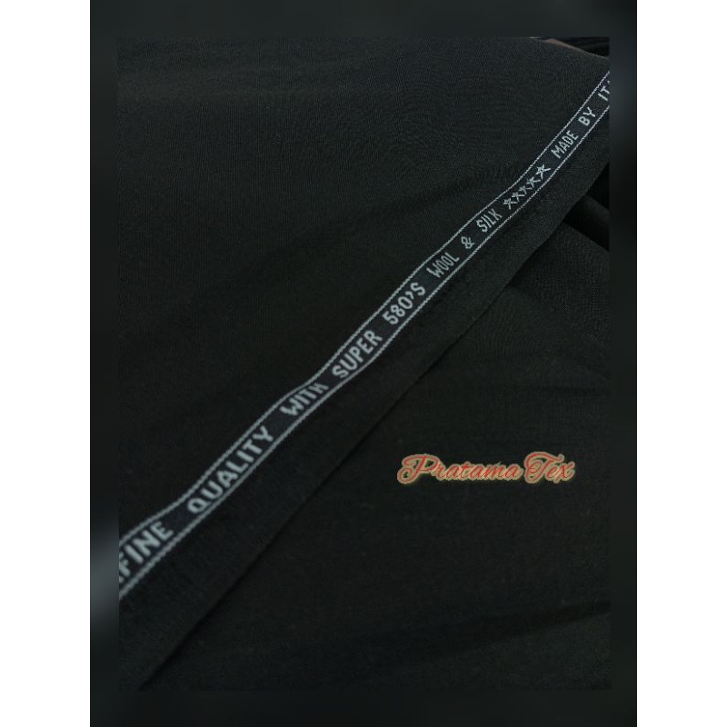 Kain Celana Jas Wool Jet Black. Kain Wool Super 580's By Don & Julio Superfine ( Harga 130 Cm x 150 