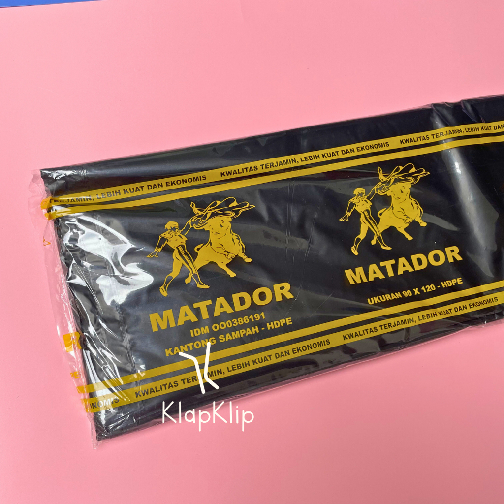 Plastik Sampah Matador Ukuran 90x120cm HDPE Warna Hitam Pekat Tebal - Plastik Sampah Los Hitam Besar