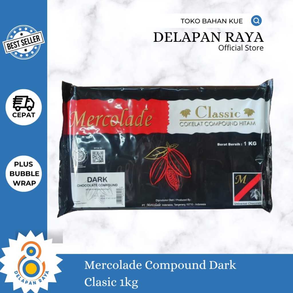 

MERCOLADE COKLAT COMPOUND DARK CLASSIC 1KG -8Raya