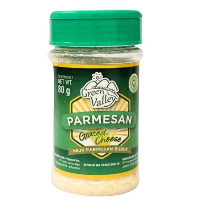 

Green Valley Parmesan 80 g / GREEN VALLEY GRATED PARMESAN PARUT KEJU