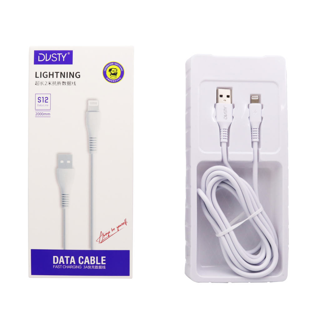 Mechanic Dusty S12 Type-C Kabel Data USB Android Type-C Fast Charging 3.0A 2M White ORI