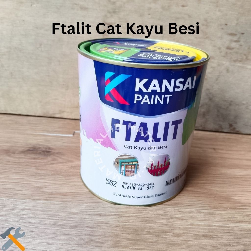 Ftalit Cat besi dan kayu (Semua Warna Gloss) Kilat Synthetic Enamel CAt Minyak Pagar Kusen