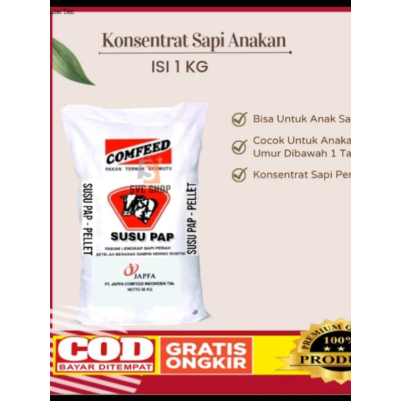 COMFEED SUSU PAP KONSENTRAT BUTIRAN PELLET UNTUK SAPI KAMBING ANAKAN 1 kg
