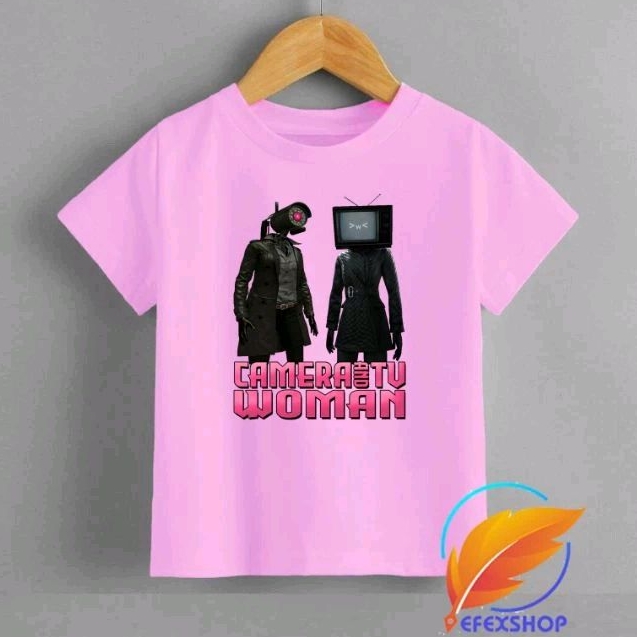 BAJU KAOS ANAK CAMERA AND TV WOMAN KAOS SKIBIDI TOILET