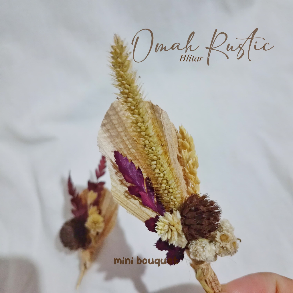 MINI BOUQUET KERING/SOUVENIR BUNGA WEDDING/ MINI BUKET/ BUKET PELEPAH PISANG