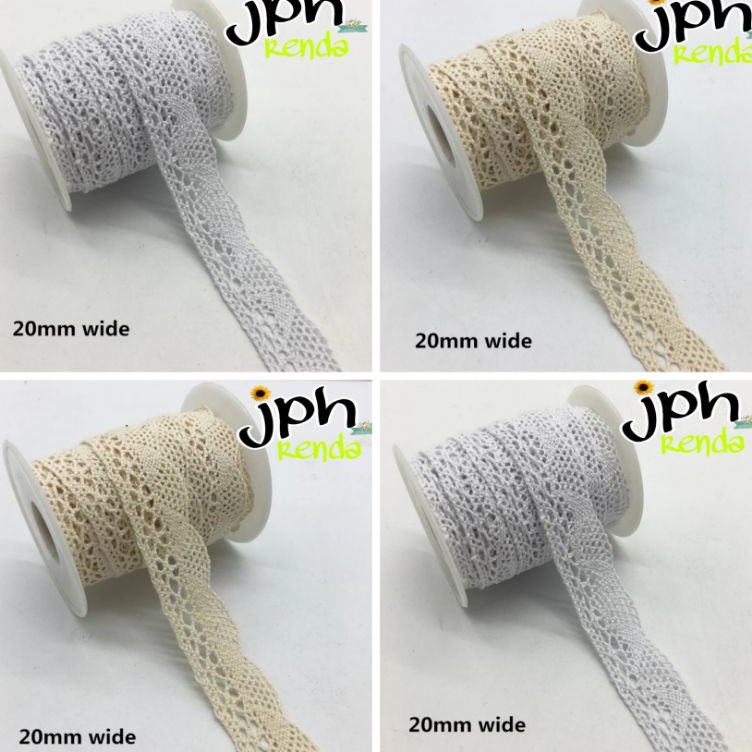 

Potongan Diskon isi 1yard renda rajut lebar 2cm renda rajut kipas