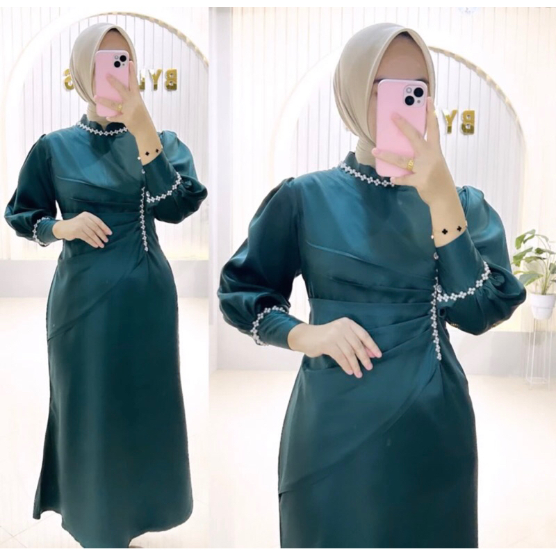shanum dres satin mermaid dres viral /dres kondangan