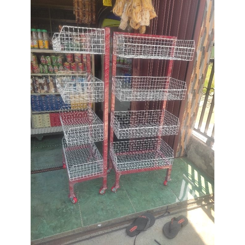 rak Ciki rak Snack 4susun pakai Roda