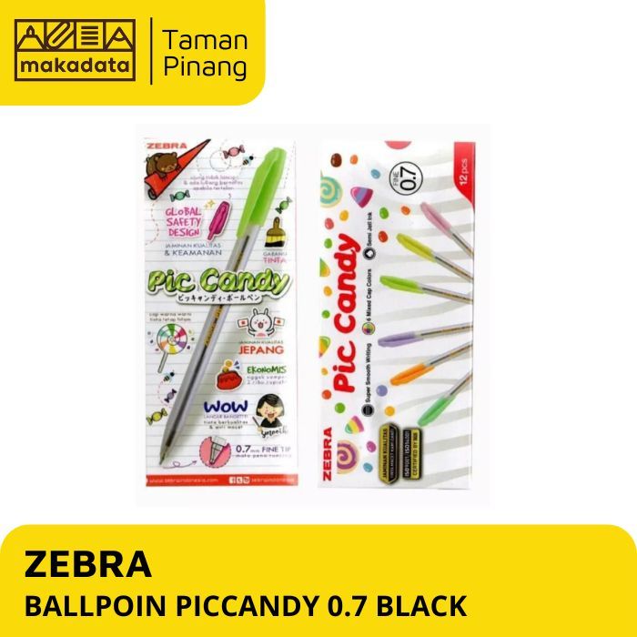 

BALLPOINT / PULPEN ZEBRA PICCANDY 0.7 BLACK (1 PACK)