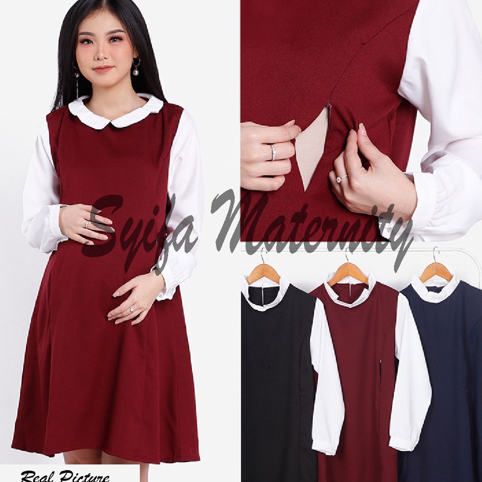 Terlaris AT113 Baju hamil dan menyusui tunik kerja  Syifa Maternity