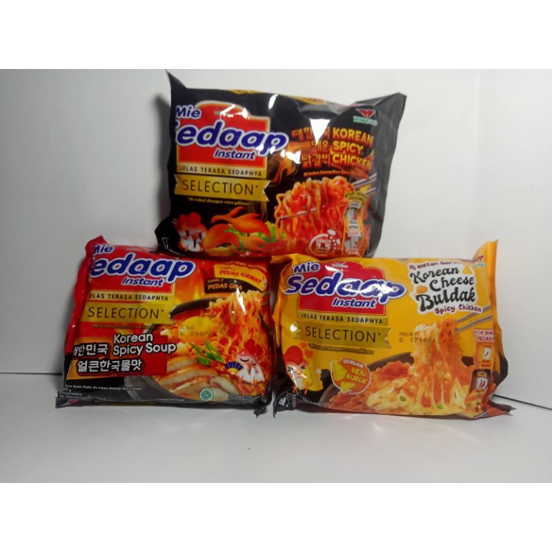 

Mie Sedaap Instant SELECTION Korean spicy soup Korean spicy chicken Korean cheese buldak