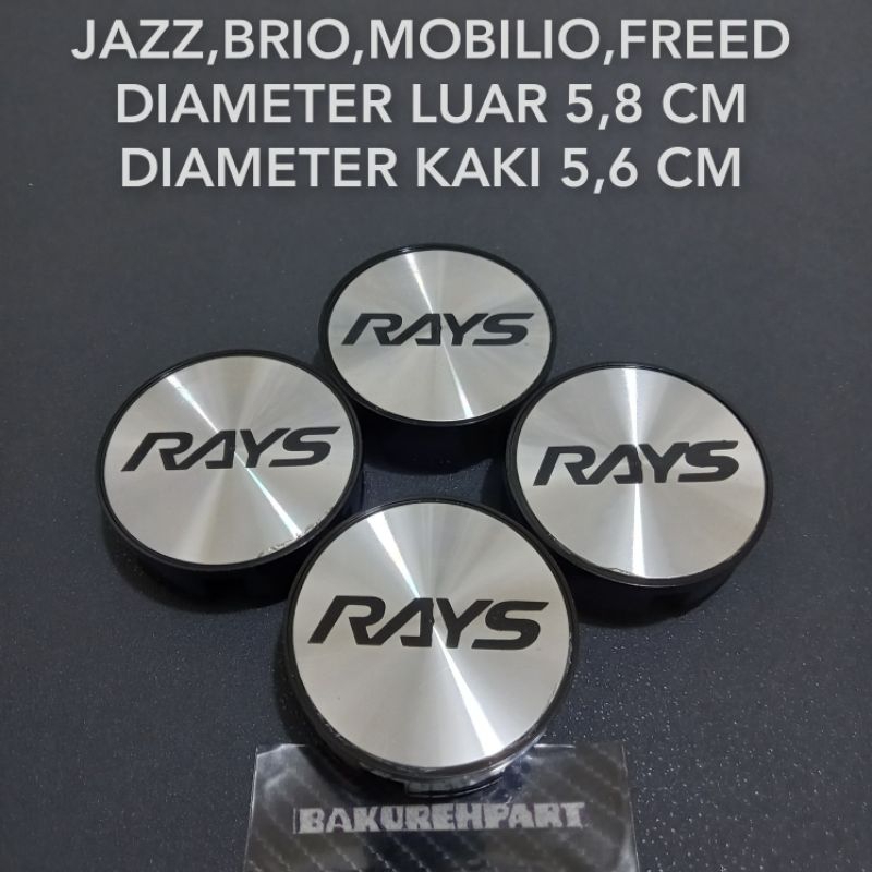 Dop roda tutup velg mobil JAZZ,BRIO,MOBILIO,FREED variasi tulisan RAYS