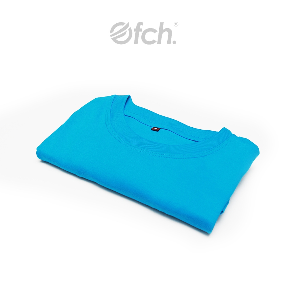 KAOS POLOS KNITTO 24S BIRU TURKISH COTTON COMBED BAJU PRIA WANITA