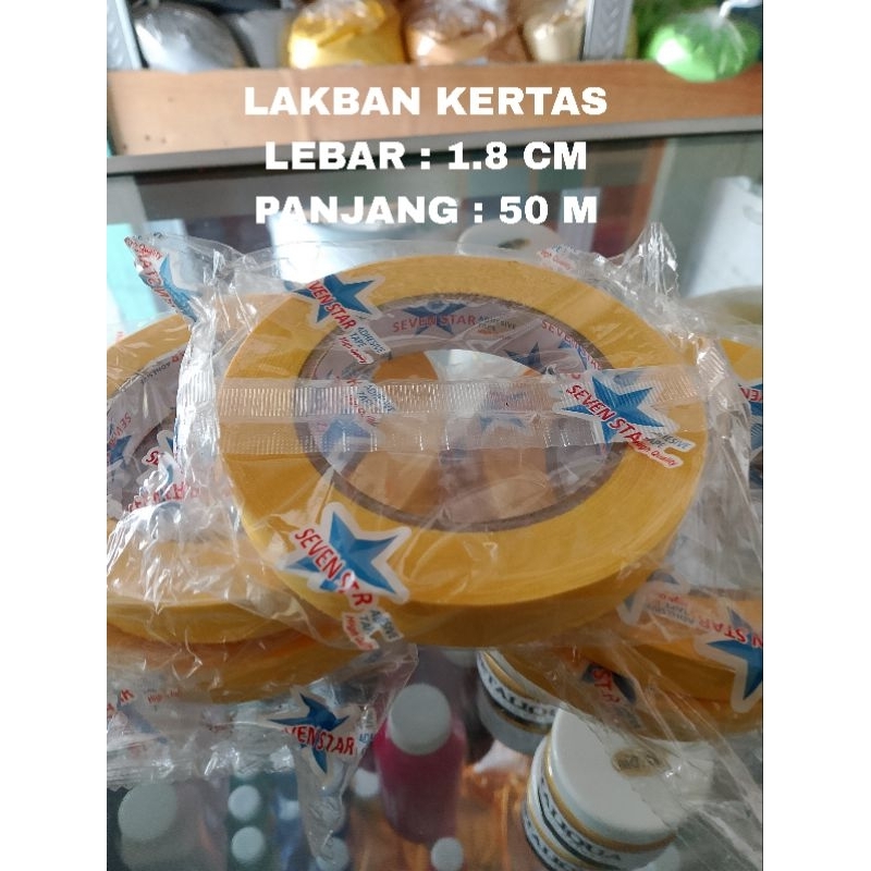 

LAKBAN//SOLASI KERTAS UKURAN LEBAR 1.8 CM PANJANG 50 M