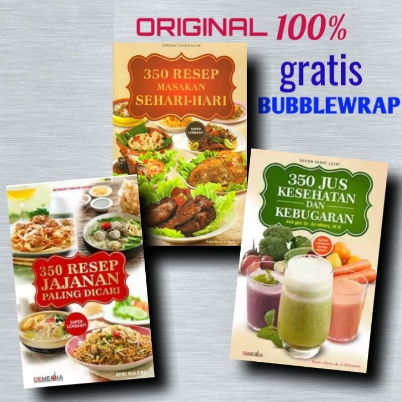Buku 350 Resep Masakan - Koleksi Resep Jajanan Pasar - 350 Resep kue  Jajanan Paling Dicari
