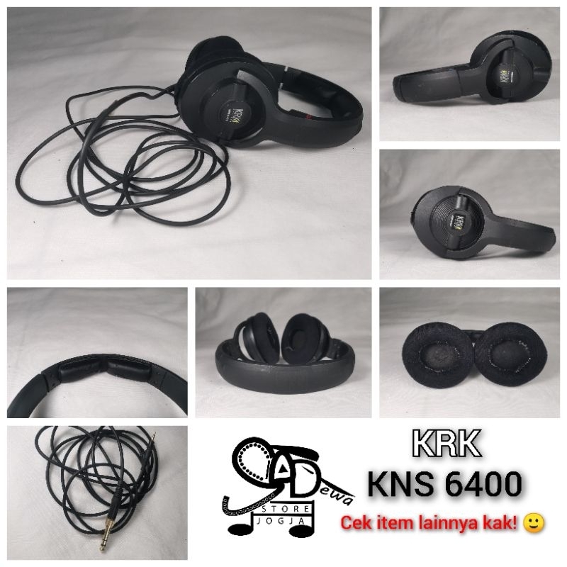 HEADPHONE MONITOR KRK SYSTEM KNS 6400 KNS6400 FLAT MONITORING ROKIT SPEAKER bekas preloved 2nd secon