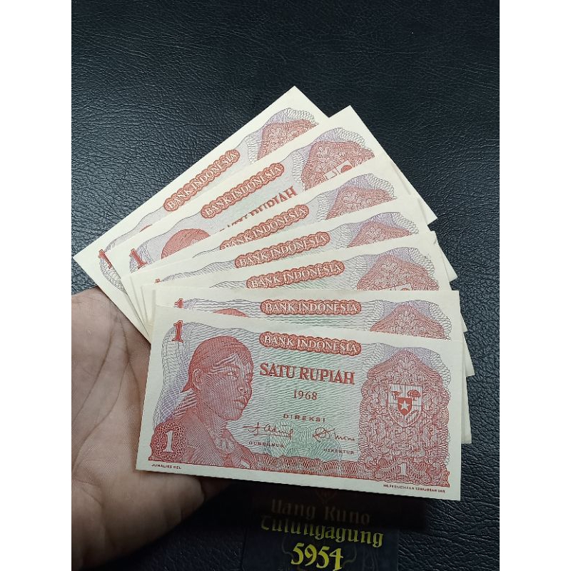 1 rupiah Soedirman 1968 gress