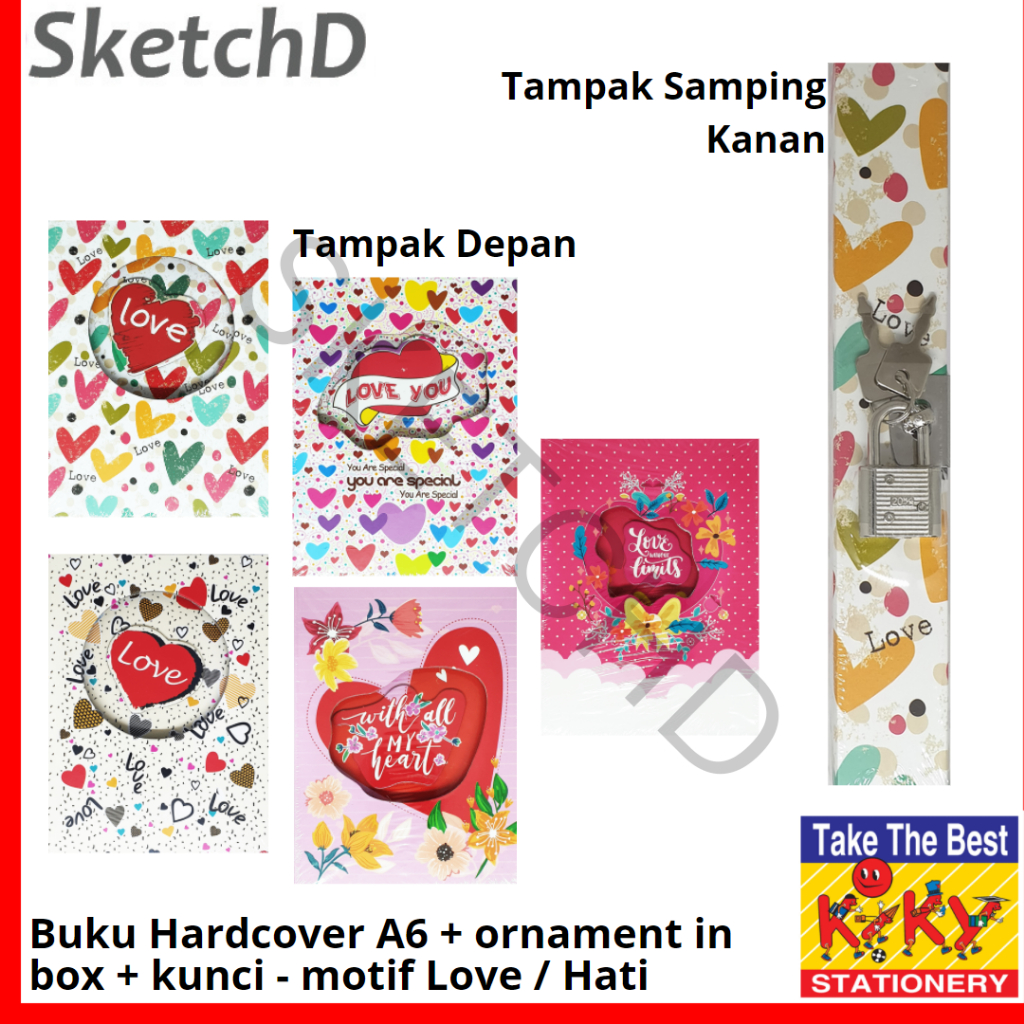 

Buku diary spiral A6 + Box & kunci Kiky - isi note book 10x15cm