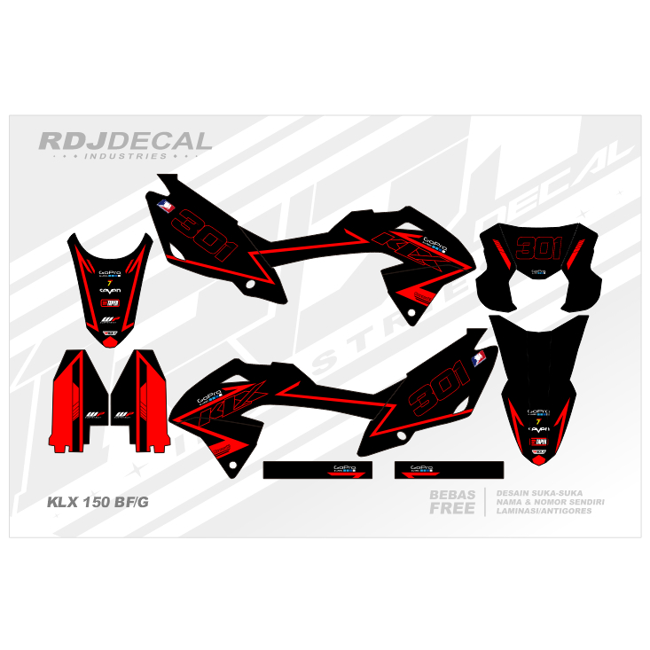 DECAL STICKER KLX 150 BF (006) DEKAL STIKER KLX G/SE/EXTREME/NEW 2016 2017 2018 2019 2020 2021 2022 