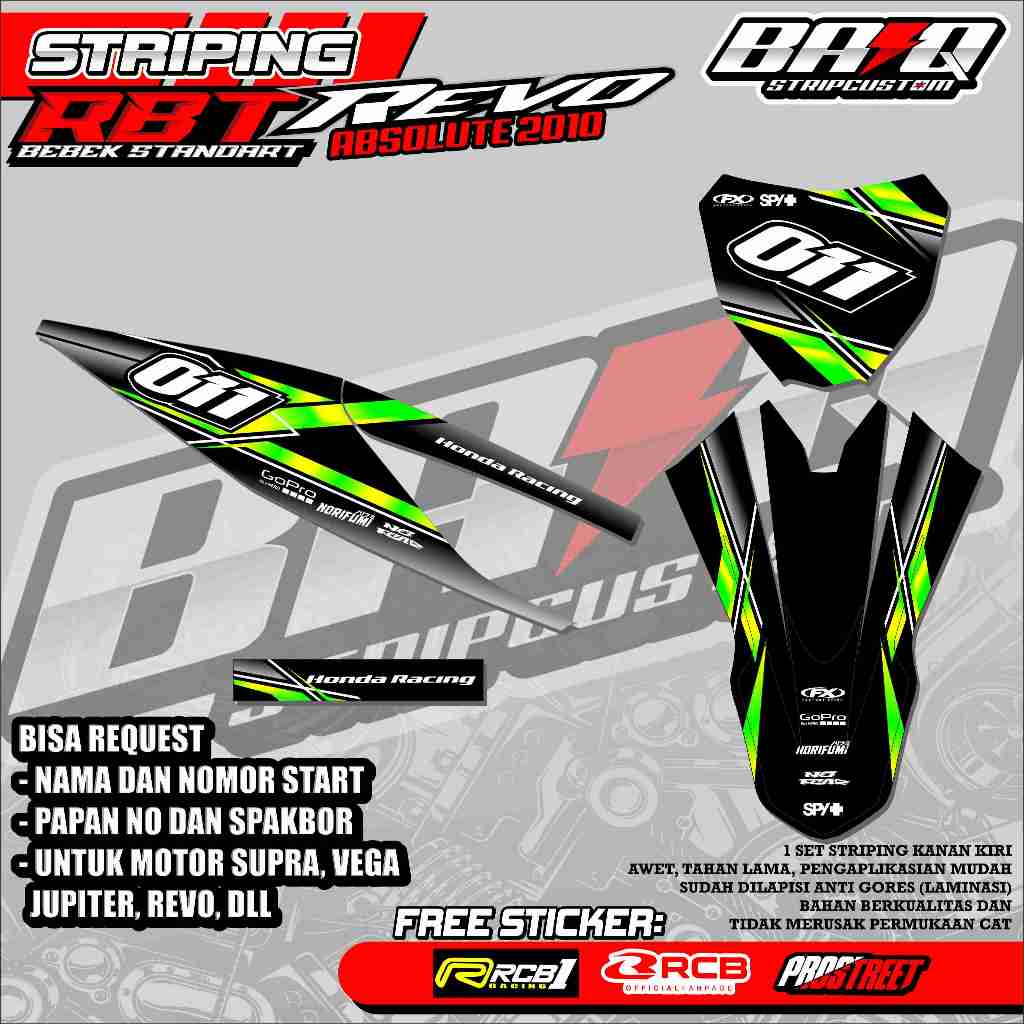 STRIPING STICKER RBT REVO ABSOLUTE 2010 BEBEK STANDART - STRIPING RBT REVO ABSOLUTE 2010 BEBEK STAND