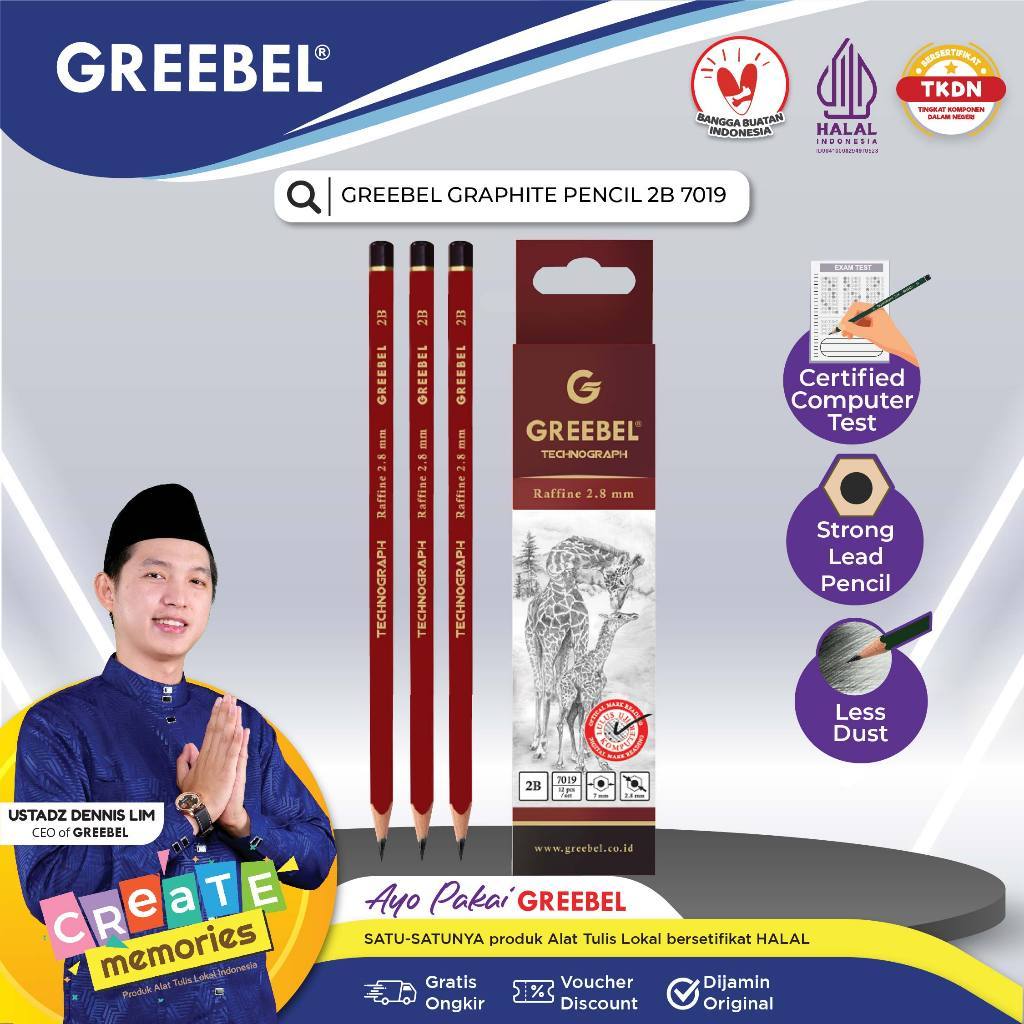 

Pensil Serut Greebel 7019 / Pensil Tulis / Pensil Grafit / Pencil Graphite 2B