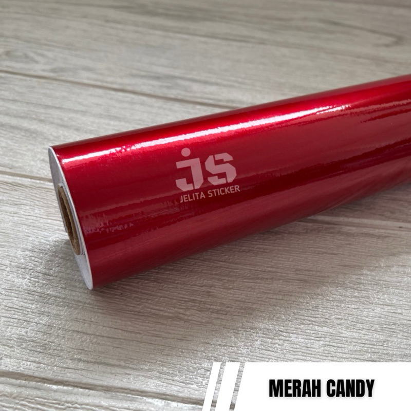 [ ROLL ] Sticker Red Candy / Skotlet Merah Candy Mettalic Glossy / Stiker Merah Metalik Glossi