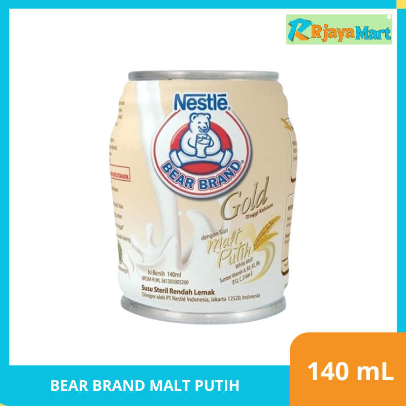 

BEAR BRAND SUSU STERIL WHITE MALT/MALT PUTIH 140 ml