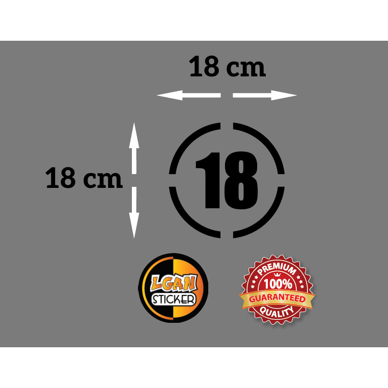 

Stiker Angka Model Bulat Strip Bahan Oracal Ukuran Diameter 18 cm
