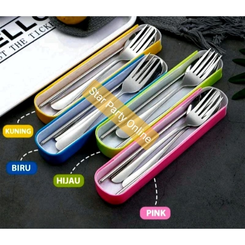 Sendok Set Stainless / Sendok Garpu Set / Sendok Garpu Sumpit / Sendok Garpu