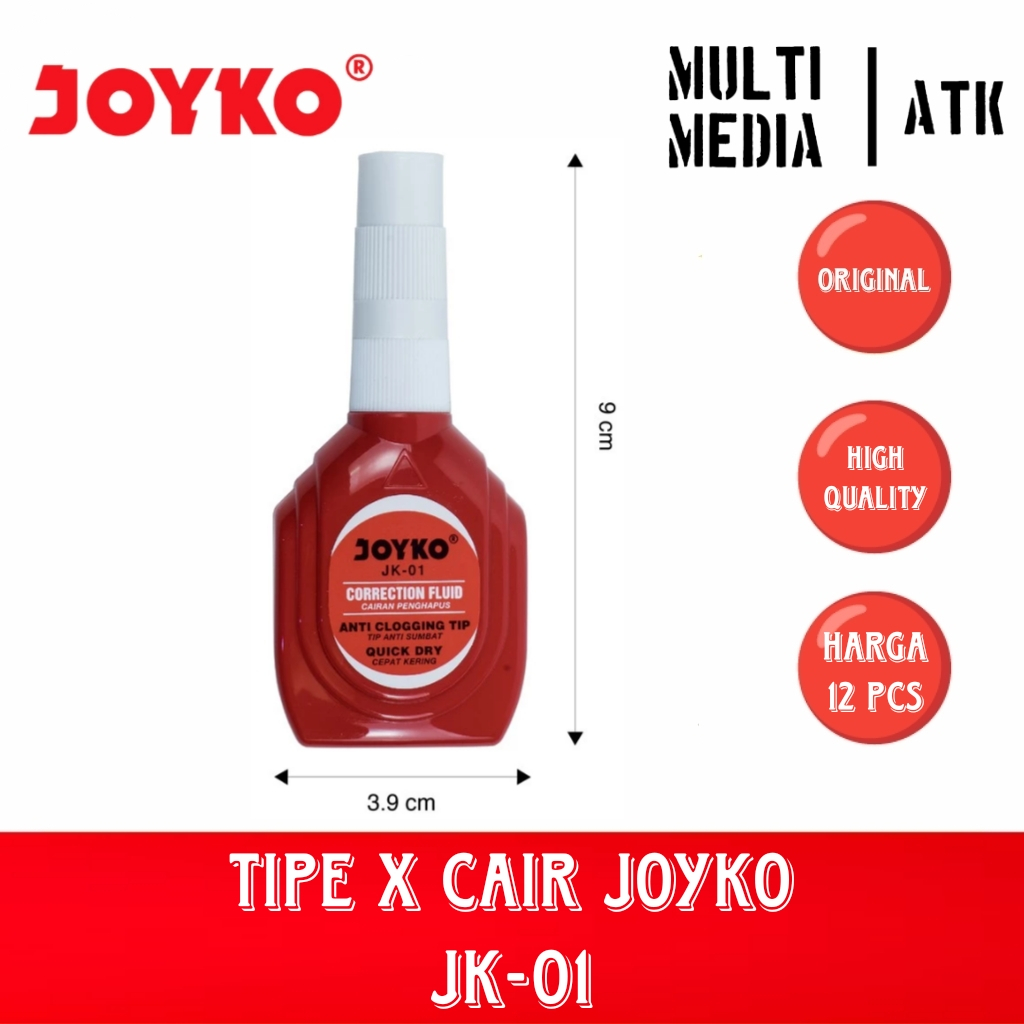 

RK CORRECTION PEN JOYKO / TIPE X JK-01 ISI 12 PCS
