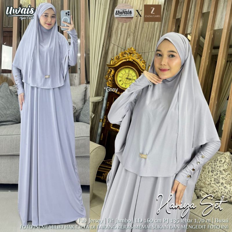NEW PROMO HANIYA,Shofiya ori Uwais - ZaZaa//gamis + hijab//abaya dress adem// Ld.160 pb. 135 busui