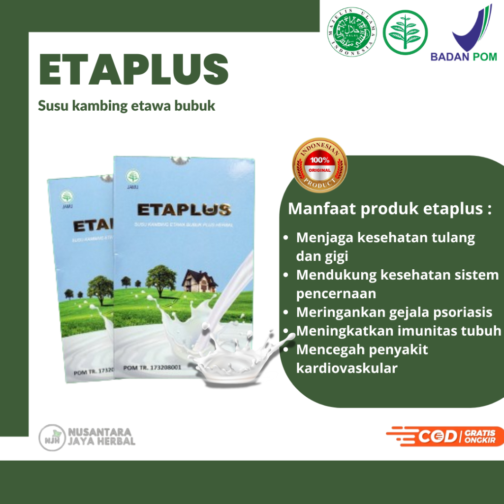 

SUSU BUBUK KAMBING ETAWA MEREK ETAPLUS I ETAPLUS SUSU KAMBING ETAWAKU BPOM ORIGINAL